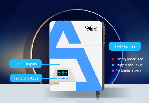 Fonctionnement pratique de l'écran LCD, vous pouvez configurer facilement les paramètres via le panneau LCD pour améliorer les performances de l'onduleur.