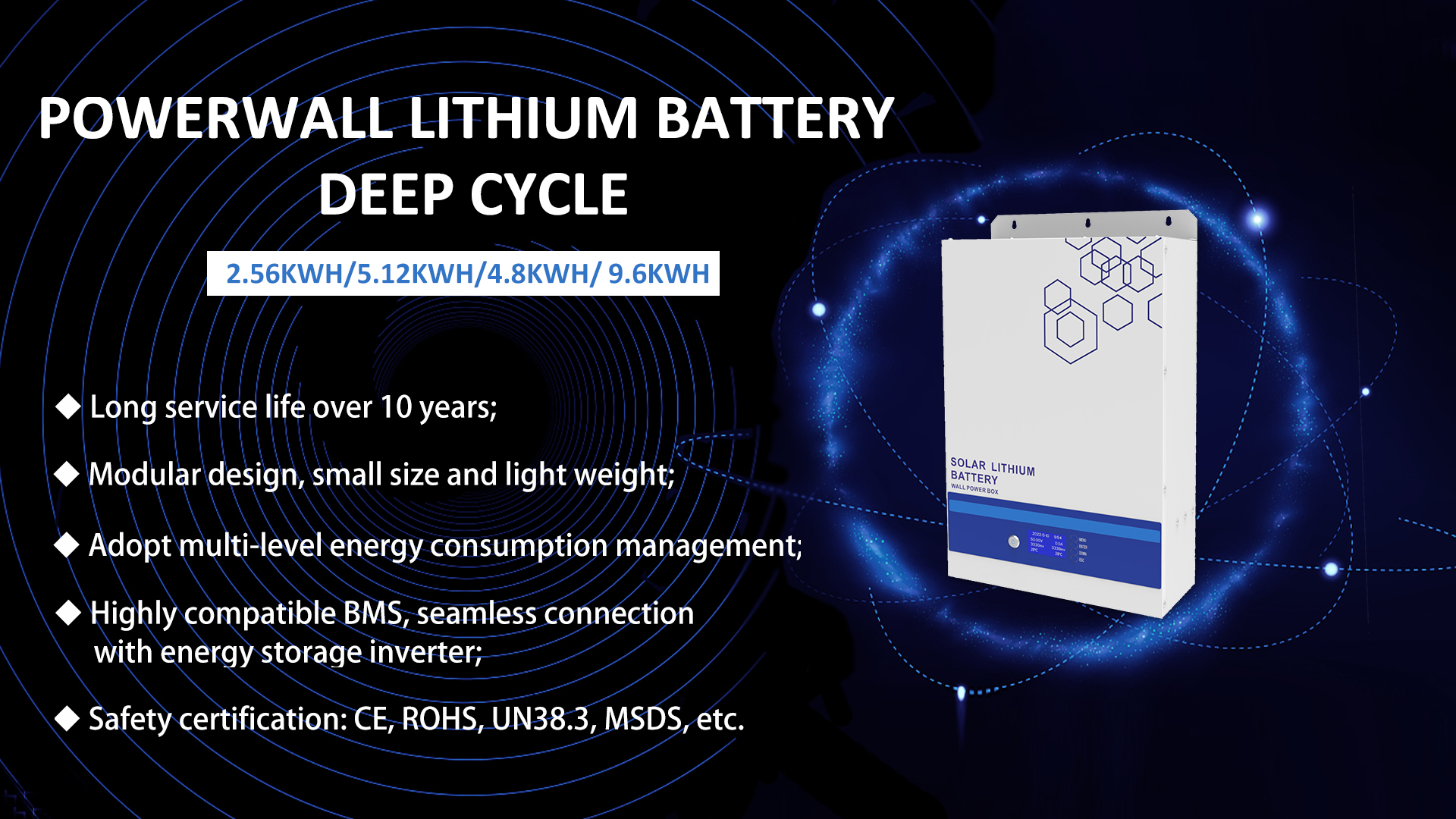 Cycle profond de la batterie au lithium Powerwall
