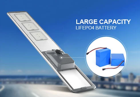 Batterie LifePo4 intégrée au lithium de grande capacité pour 4 à 5 nuits d'éclairage après une charge complète. Temps d'éclairage plus long haute densité, grande capacité, durée de vie plus longue, plus stable.