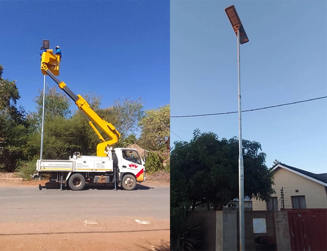 Réverbère LED solaire intégré tout-en-un