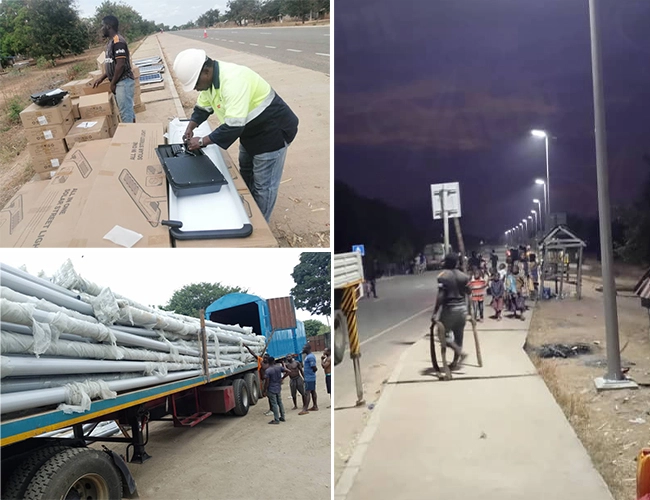 Réverbère LED solaire intégré