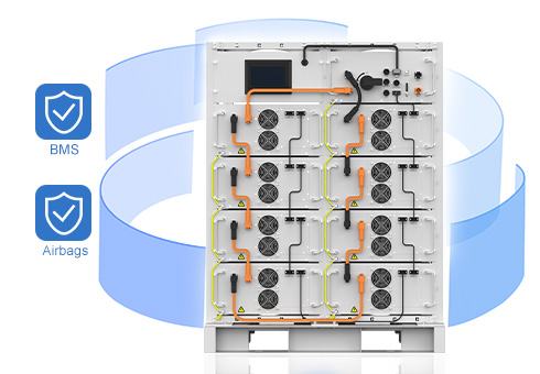 Système de gestion BMS intelligent et airbags pour assurer un fonctionnement sûr et fiable du système.