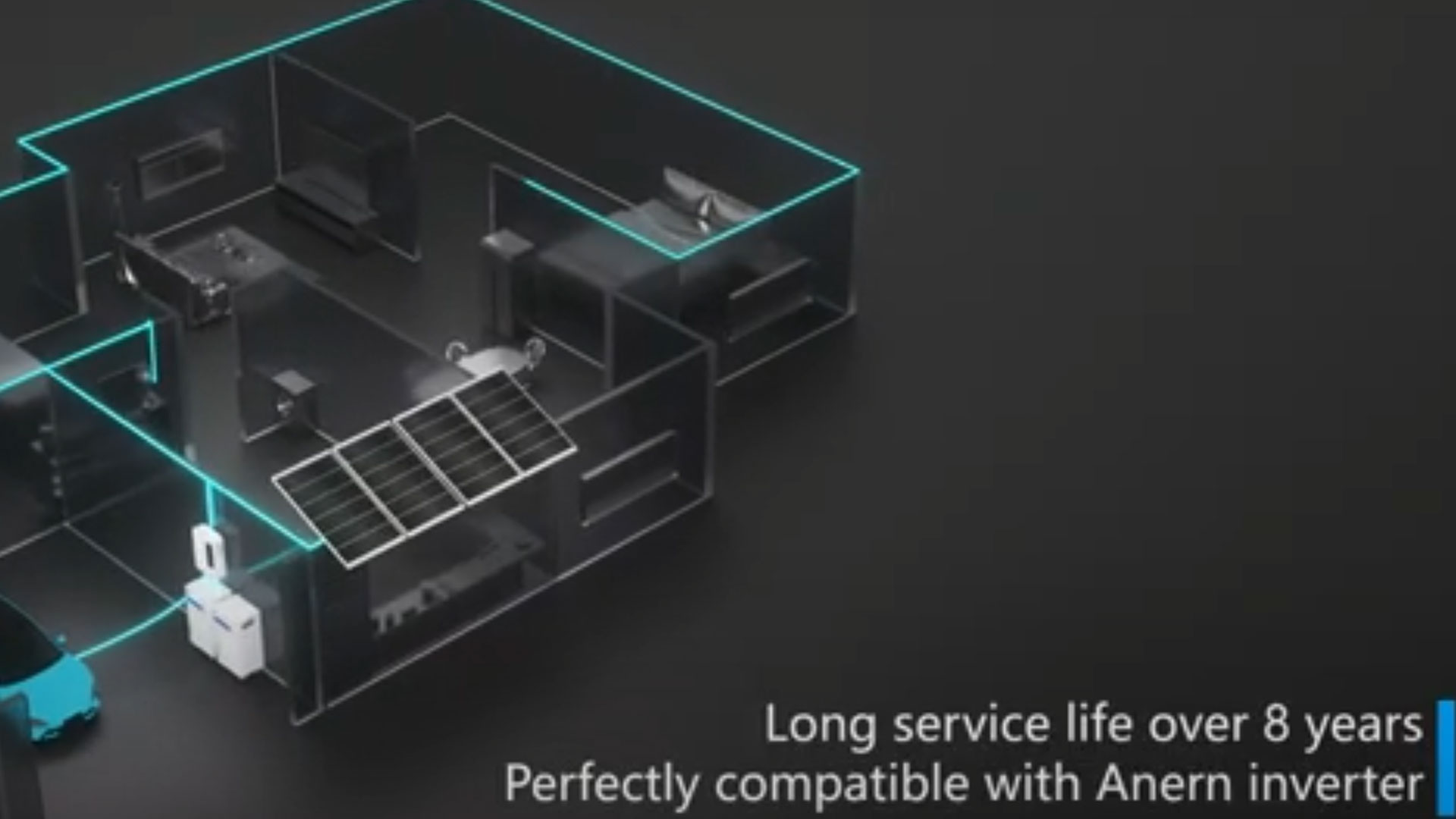 Batterie au lithium solaire LiFePO4 montée au mur de 100Ah 200Ah 300Ah 25.6V 51.2V (AN-NPRO)