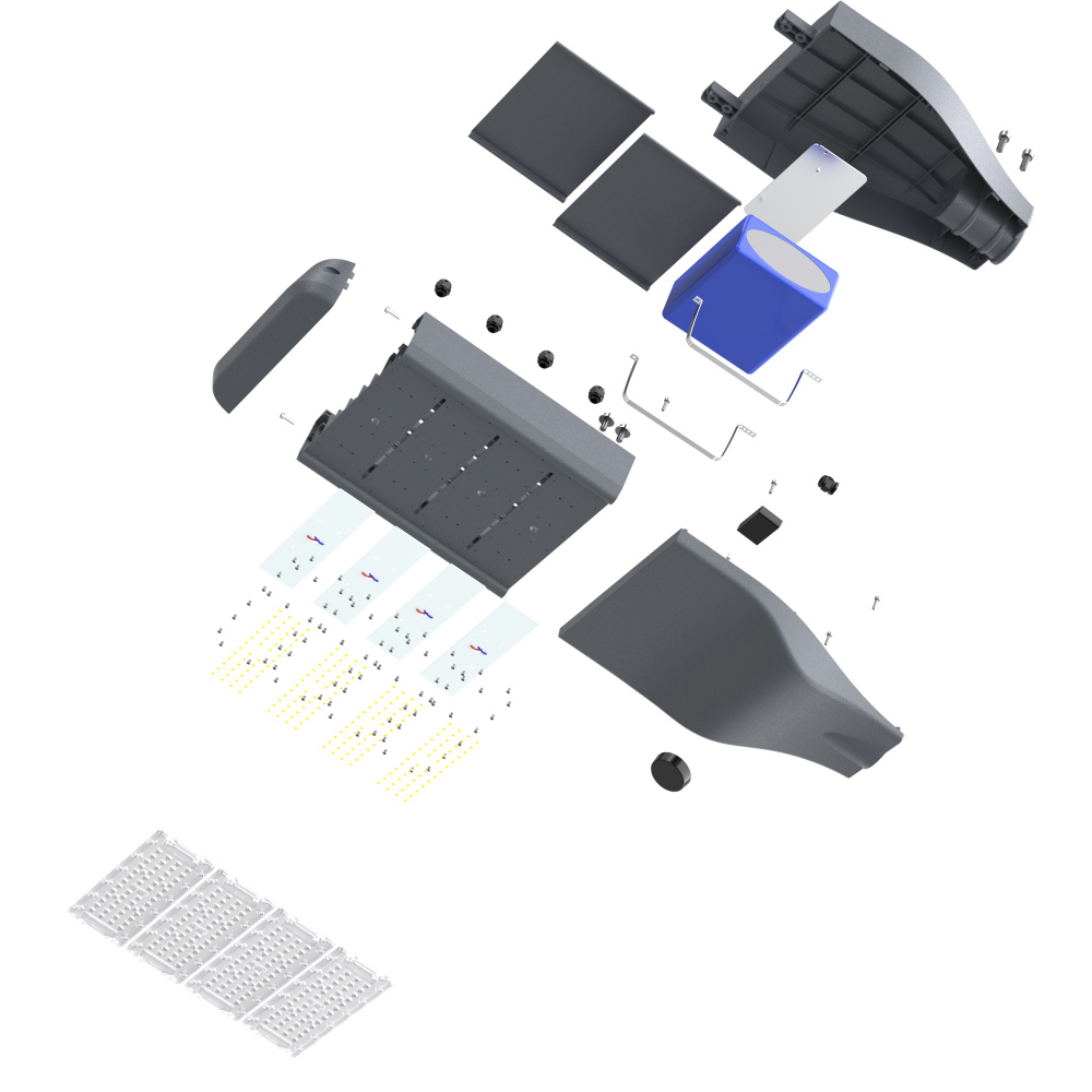 All-in-two Solar Street Light Components